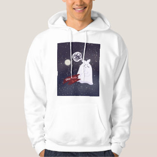 Rolig Halloween humor Överanalyserande spöke Hoodie