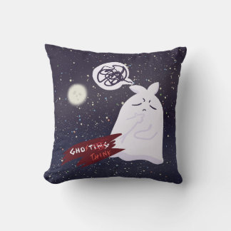 Rolig Halloween humor Överanalyserande spöke Kudde
