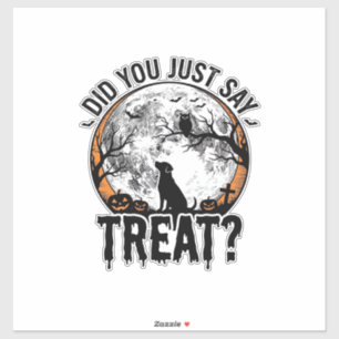 Rolig Halloween Hund Godis Vintage Vektor Design_1 Klistermärken