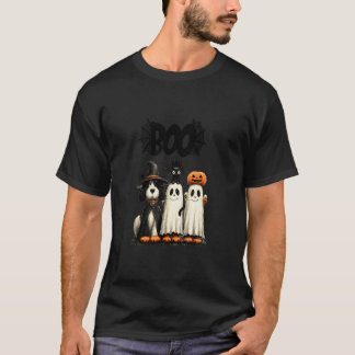 Rolig Halloween Hund och Katt Söt Husdjurskostym T Shirt