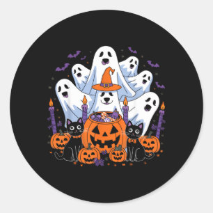 Rolig Halloween Hund Spöke Halloween Hund Män Kvin Runt Klistermärke