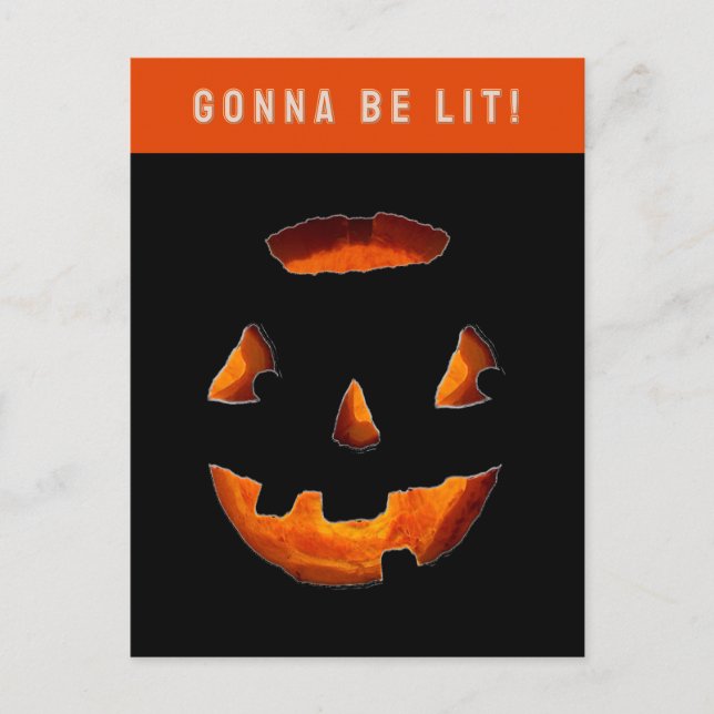 Rolig Halloween Jack-o'-lantern vykort (Framsida)