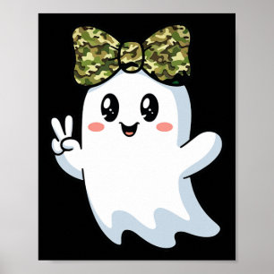 Rolig Halloween Kamouflage Kamouflage Spöke Hej Ja Poster