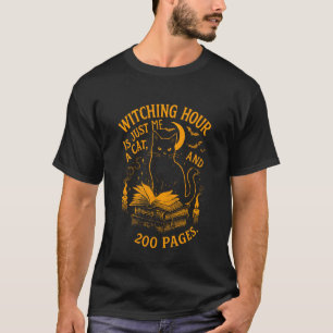 Rolig Halloween Katt Bokälskare Tjejer Citat Skum T Shirt
