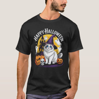 Rolig Halloween Katt Glad Halloween Ragdoll Kuslig T Shirt