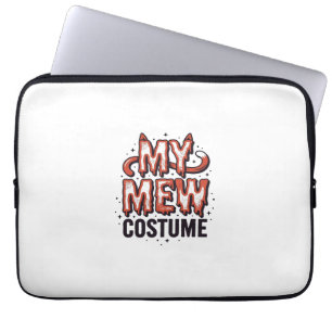 Rolig Halloween Katt Jamande Kostym Vintage Design Laptop Fodral