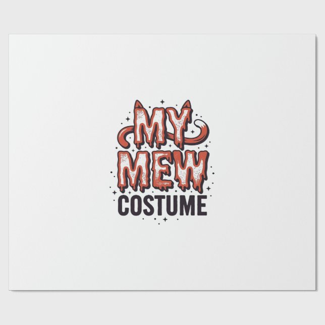 Rolig Halloween Katt Jamande Kostym Vintage Design Presentpapper (Platt)