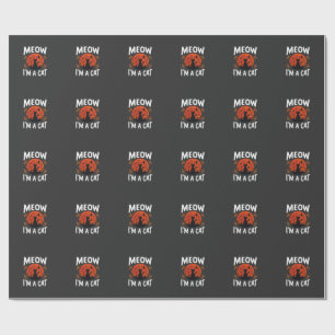 Rolig Halloween Katt Månens Silhuett Grafik Presentpapper