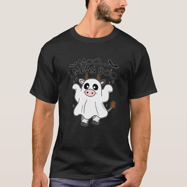 Rolig Halloween Ko Tjuv Kostym T Shirt (Framsida)
