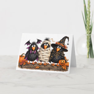 Rolig Halloween-kort med kycklingtema Kort