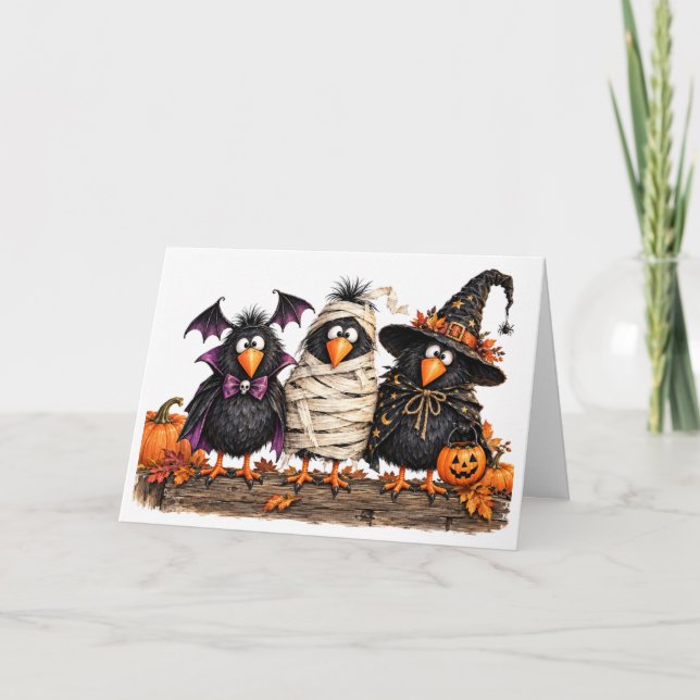 Rolig Halloween-kort med kycklingtema Kort (Framsida)