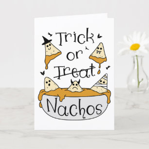 Rolig Halloween-kort Skumma Nachos Tecknad serie Kort