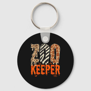 Rolig Halloween-kostym för djurskötare Zoo Keeper Nyckelring