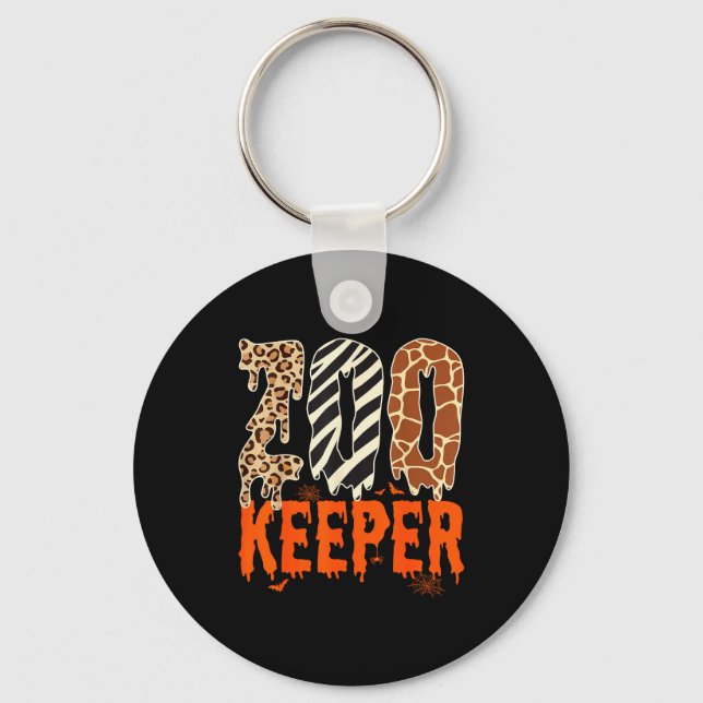 Rolig Halloween-kostym för djurskötare Zoo Keeper  Nyckelring (Framsida)