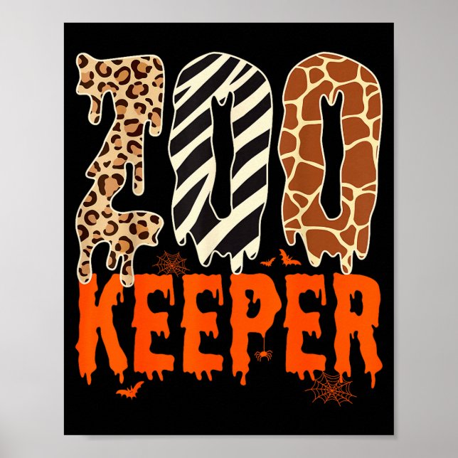 Rolig Halloween-kostym för djurskötare Zooupplevel Poster (Framsidan)