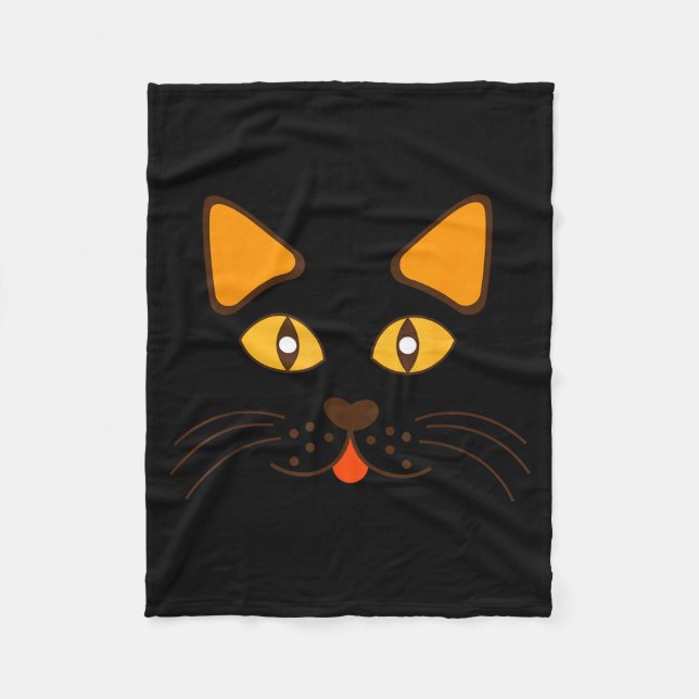 Rolig Halloween-kostym för katt Fleecefilt (Framsidan)