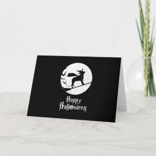 Rolig Halloween-kostym Häxa Rottweiler Hundälskare Helgkort