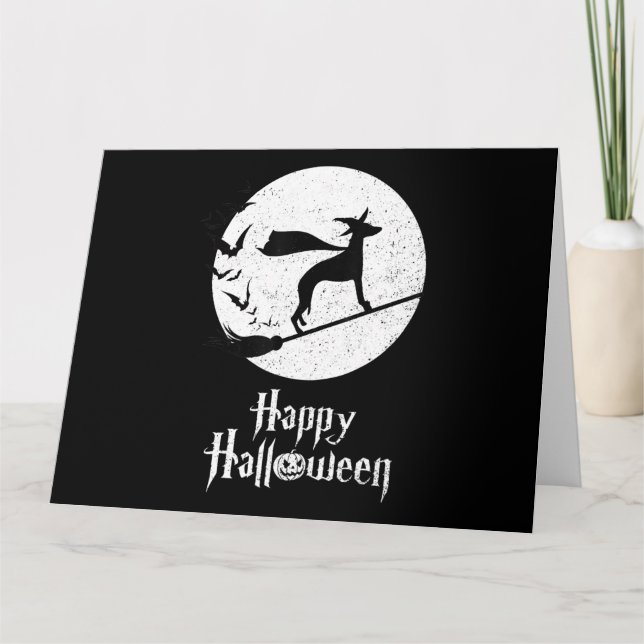 Rolig Halloween-kostym Häxa WHIPPET Hundälskare Gi Kort (Framsida)