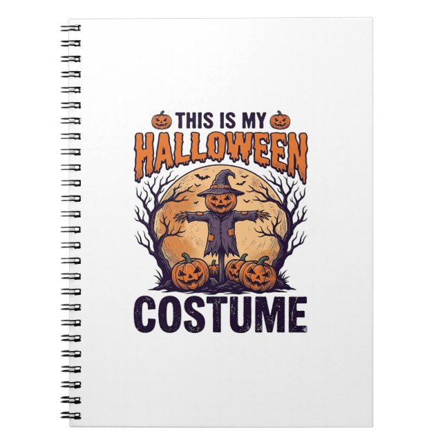 Rolig Halloween-kostym Pumpa Häxa Tröja Design Anteckningsbok (Framsidan)
