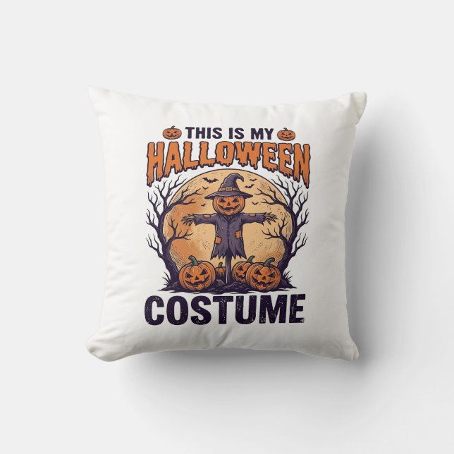Rolig Halloween-kostym Pumpa Häxa Tröja Design Kudde (Framsida)