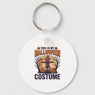 Rolig Halloween-kostym Pumpa Häxa Tröja Design Nyckelring
