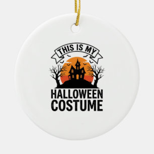 Rolig Halloween-kostym Spökhus Vintage T-Shirt Julgransprydnad Keramik