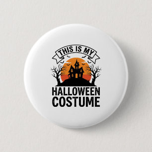 Rolig Halloween-kostym Spökhus Vintage T-Shirt Knapp