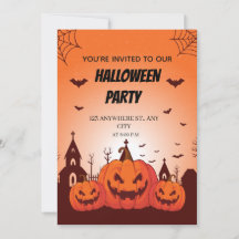 Rolig Halloween-kostymfest Inbjudan Anpassningsbar