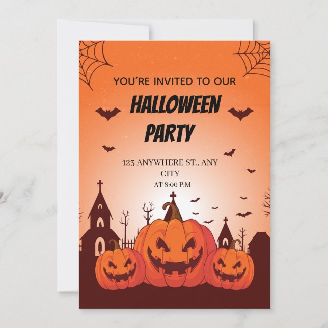 Rolig Halloween-kostymfest Inbjudan Anpassningsbar (Framsida)
