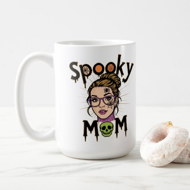 Rolig Halloween Kuslig Mamma Häxa Mamma Kaffemugg (Med munk)