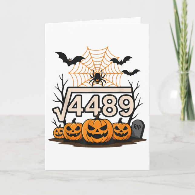 Rolig Halloween kvadratrot 4489 67 meme matte-teac Kort (Framsida)