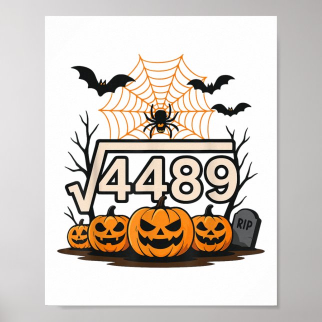 Rolig Halloween kvadratrot 4489 67 meme matte-teac Poster (Framsidan)