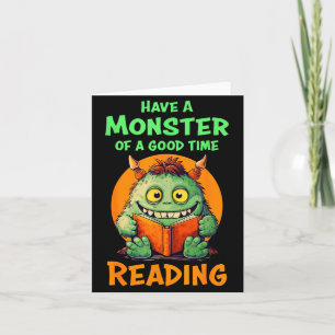 Rolig Halloween lärare bibliotekarie monster läsni Kort