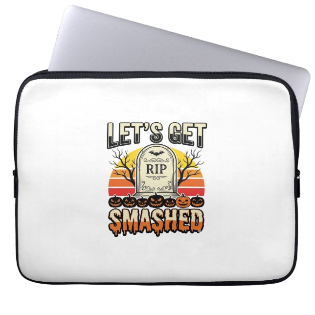 Rolig Halloween Låt Oss Krossas Gravgårdsdesign Laptop Fodral (Framsidan)