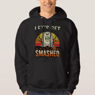Rolig Halloween Låt Oss Krossas Kyrkogårdsdesign Hoodie