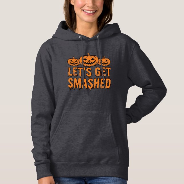 Rolig Halloween Låt Oss Krossas Pumpa T Shirt (Framsida)