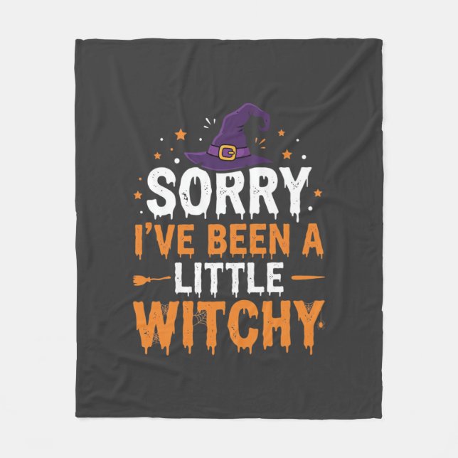 Rolig Halloween-liten häxig citatdesign Fleecefilt (Framsidan)