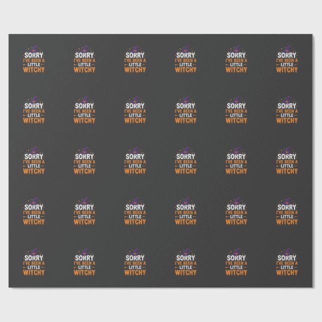 Rolig Halloween-liten häxig citatdesign Presentpapper (Platt)