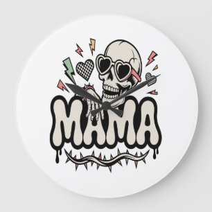 Rolig Halloween Mamma Cool Dödskalle Stor Klocka