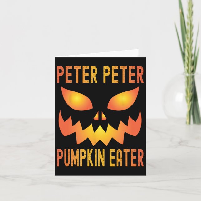 Rolig Halloween-matchande kostym Peter Pumpkin äte Kort (Framsida)