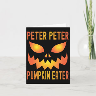 Rolig Halloween-matchande kostym Peter Pumpkin äte Kort