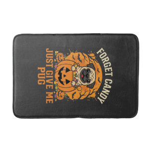Rolig Halloween Mops Konfektdesign_1 Badrumsmatta