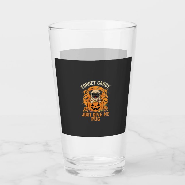 Rolig Halloween Mops Konfektdesign_1 Glaskopp (Framsida)