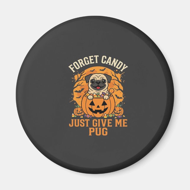 Rolig Halloween Mops Konfektdesign_1 Magnet (Framsidan)