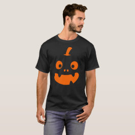 Rolig Halloween orange pumpa ansikte T Shirt