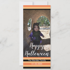 Rolig Halloween Orange Svart Fotokort Julkort