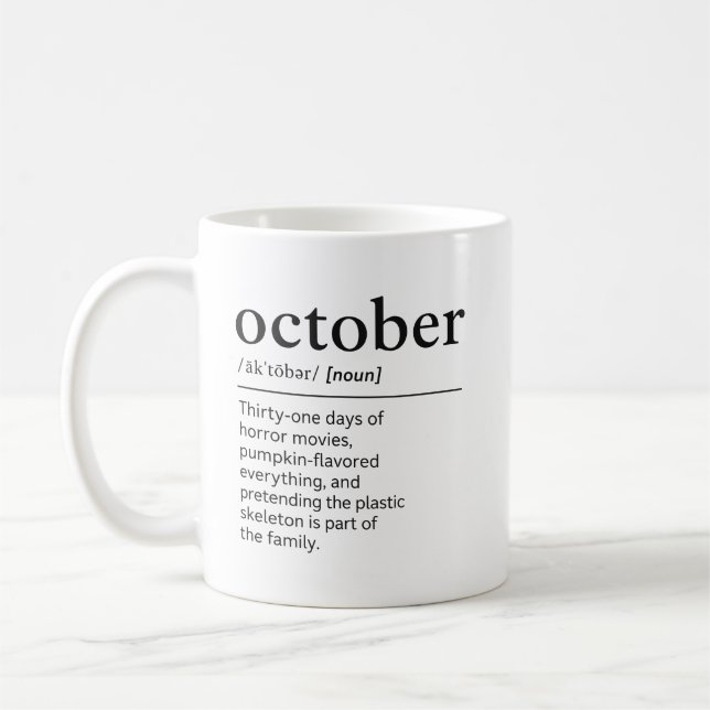 Rolig Halloween-ordbok present för oktober Kaffemugg (Vänster)