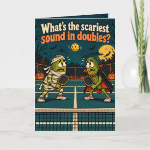 Rolig Halloween Pickleball Dubbelkort Kort
