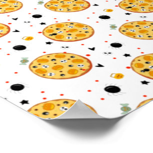 Rolig Halloween Pizza Matluffe Skräckingrediens Poster