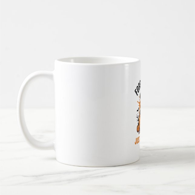Rolig Halloween Pug Glöm Godis T-Shirt Design_1 Kaffemugg (Vänster)